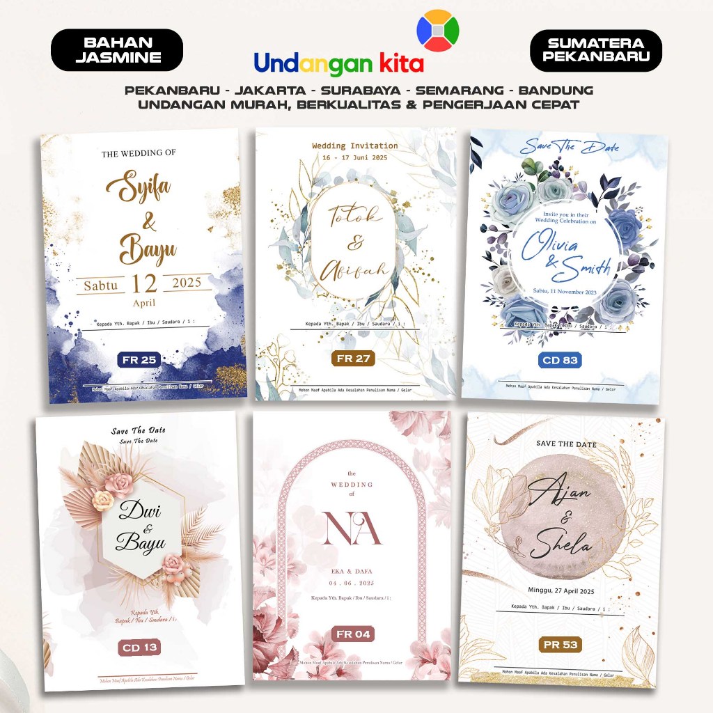 

Undangan Kita Sumatera Undangan Pernikahan Jasmine Gliter