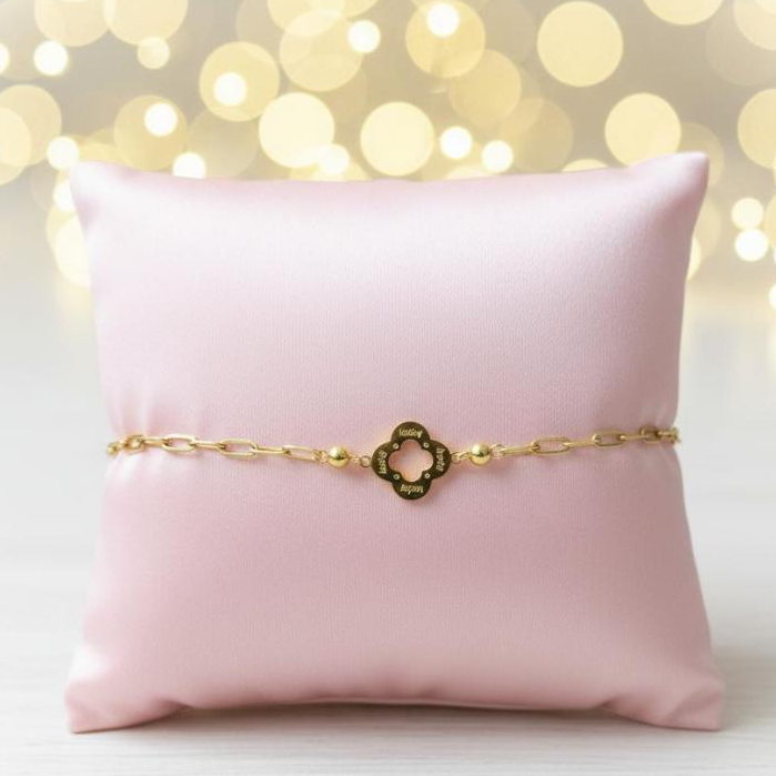 G193 Gelang Titanium Wanita Lapis Emas 18KGP