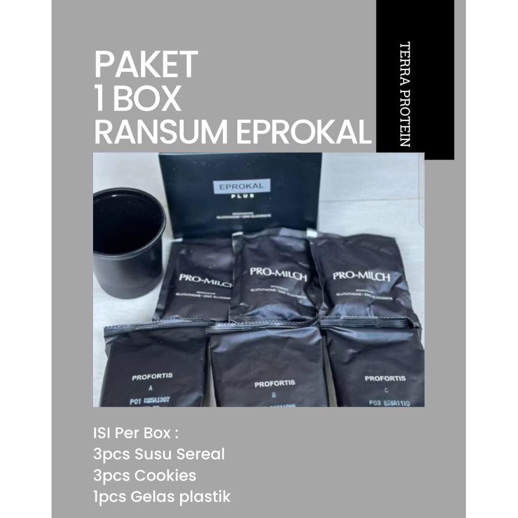 

Paket 1 Box Ransum Darurat TNI New Eprokal Plus Profortis