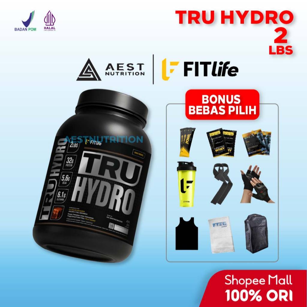 Fitlife TruHydro 2 lbs 900 gr - Susu Whey Protein Isolate Hydrolized Tru Hydro