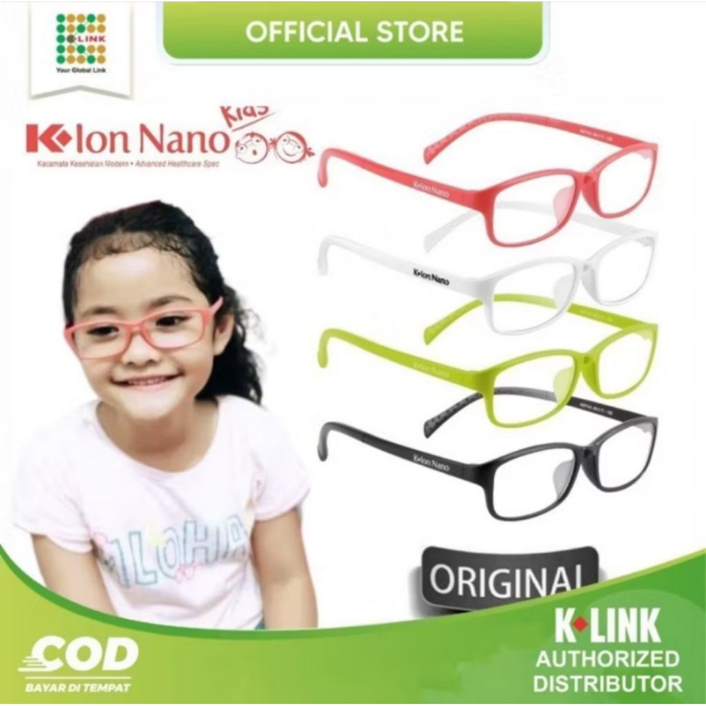 K-LINK Ion Nano Kids Kaca Mata Anak Untuk Terapi Minus Glukoma Katarak Dengan 4 Pilihan Warna Merah 