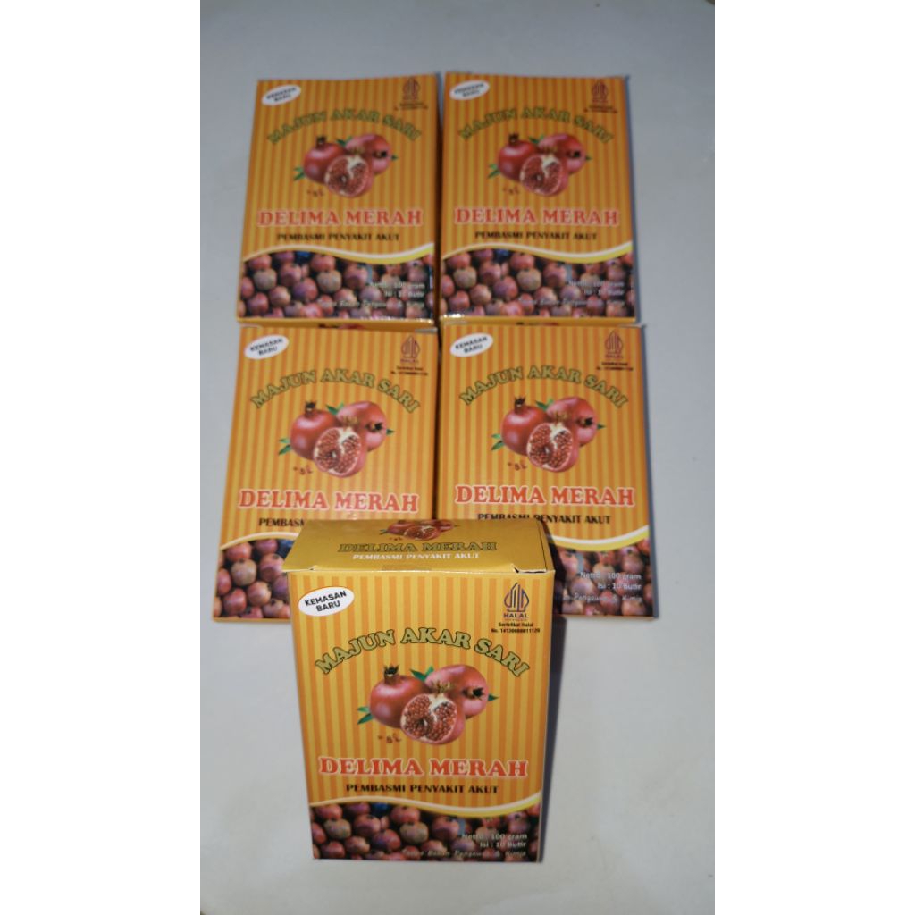 Paket 5Kotak Majun Akar Sari Delima Merah Herbal Nyeri Sendi