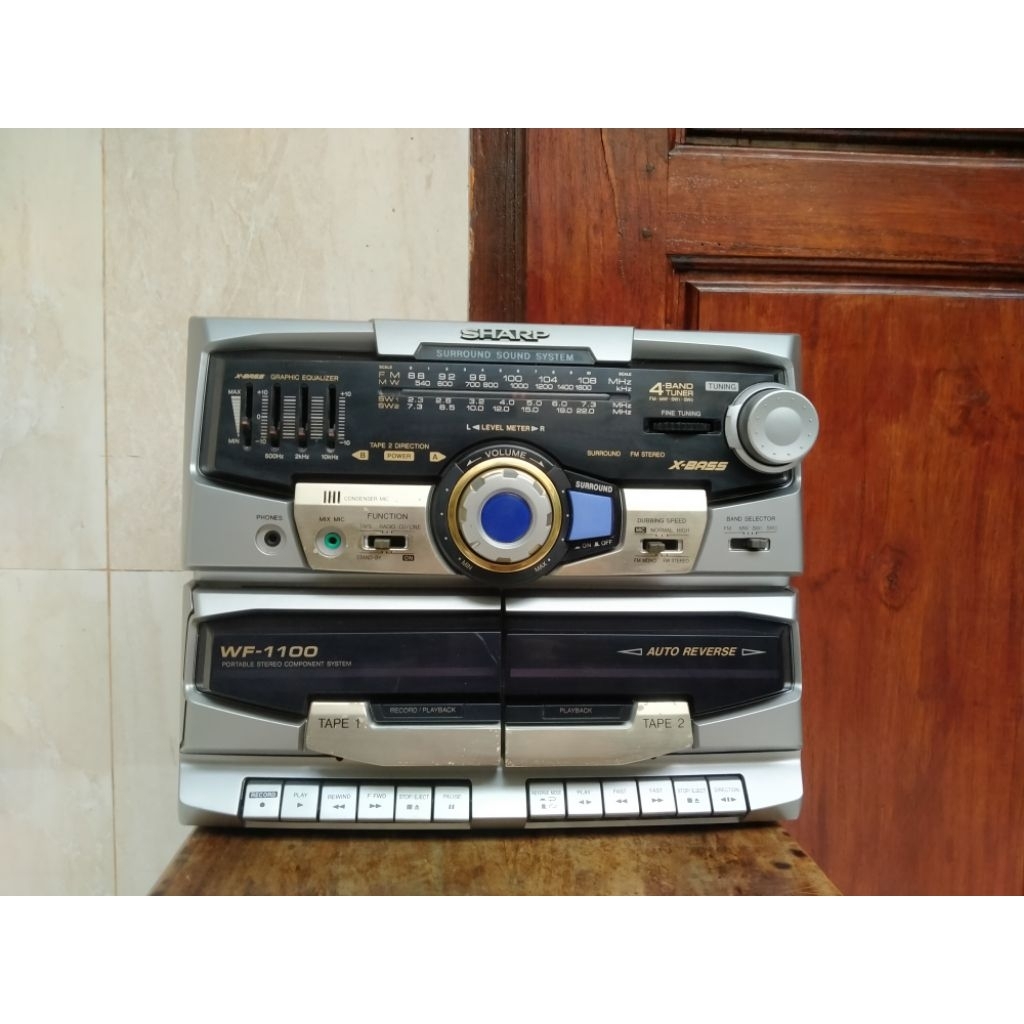 head compo sharp simba amplifier jadul radio aux tape original utuh dari lahir