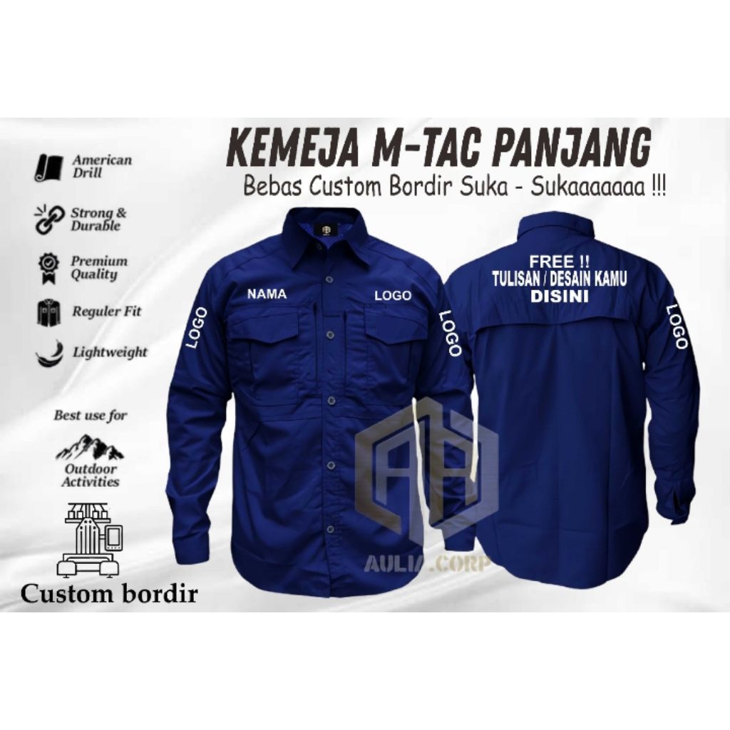 KEMEJA MTAC PRIA KEMEJA KERJA LAPANGAN KEMEJA TACTICAL KEMEJA FASHIONABLE KEMEJA CUSTOM BORDIR SATUA