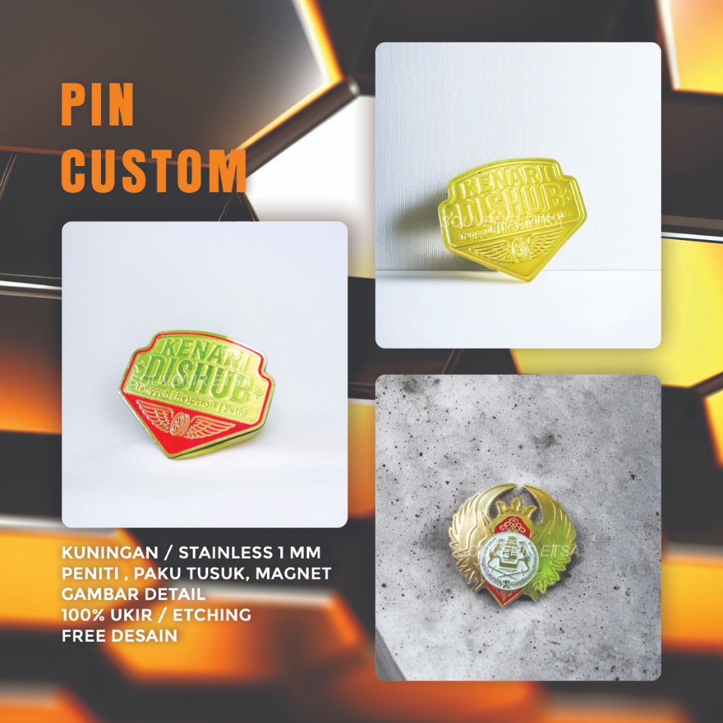 Pin Custom logo Kuningan,Stainless
