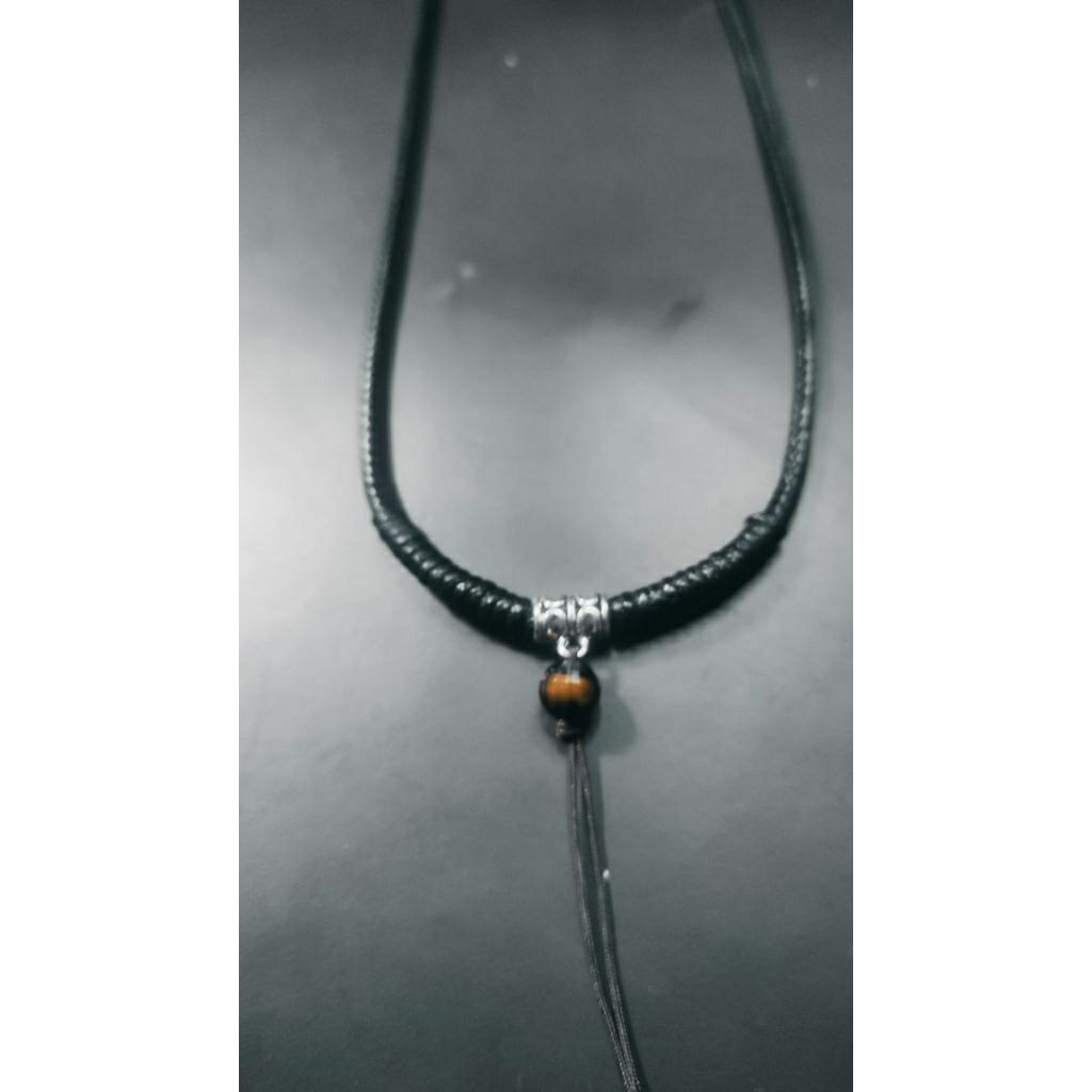 kalung tali hitam 3mm kalung model thailand kalung tali korea