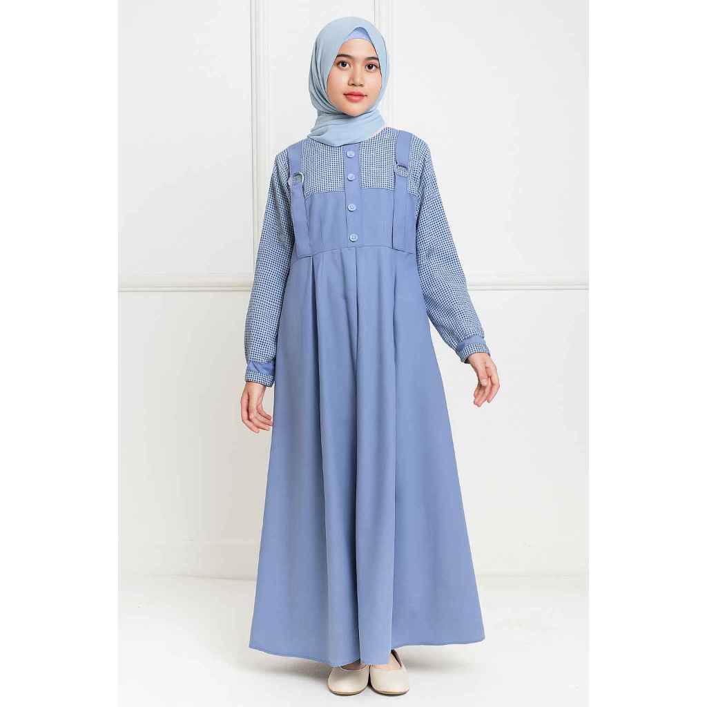 Baju anak Model Terbaru Lebaran Gamis Remaja Gamis Anak Perempuan Bahan Crinkle Airflow Dress Simple