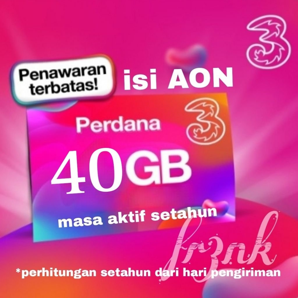 Kartu Perdana 3 Tri isi AON - Masa Aktif Panjang