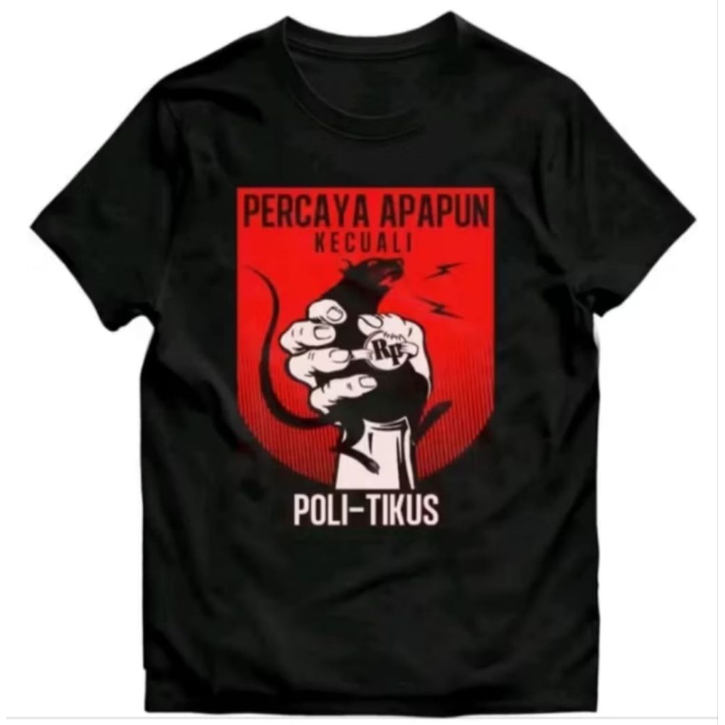 Kaos Hitam Politikus Desain Terbaru T-shirt Unisex