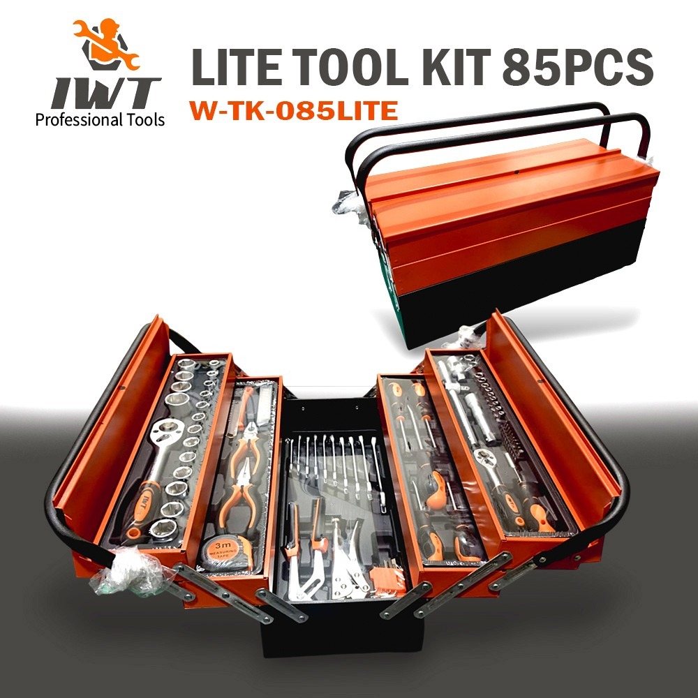 Tool Kit 85 Pcs Kunci Sok Set Pekerjaan Mobil Tool Box Set Set Alat Bengkel Tool Kit