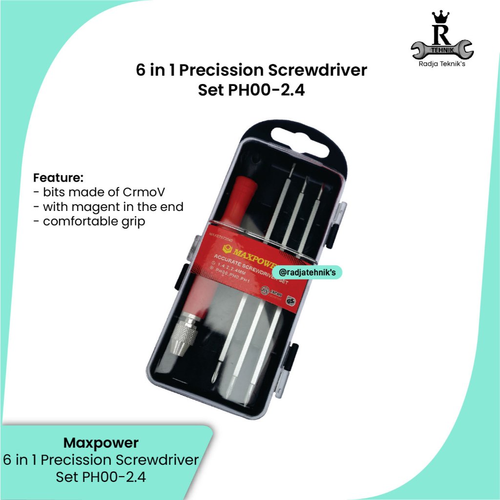 MAXPOWER Precision Screwdriver Set \ 6in1 Precision Screwdriver Set \ Obeng Presisi 6in1 \ Hand Tool