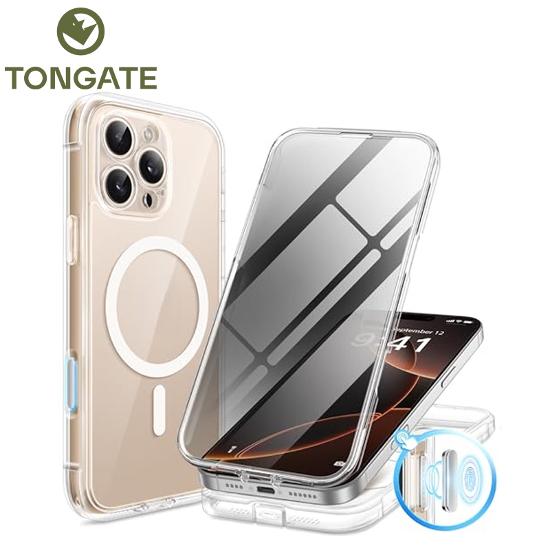 BERFY Magnetic untuk iPhone 16 Pro Max Case Pelindung Layar Privasi Terintegrasi dan Perlindungan Ka