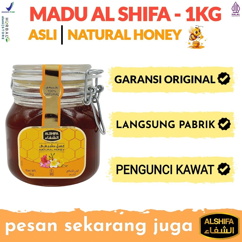 

Madu AL-SHIFA ASLI - 1KG IMPOR - Original Segel Hologram - Madu Arab Saudi