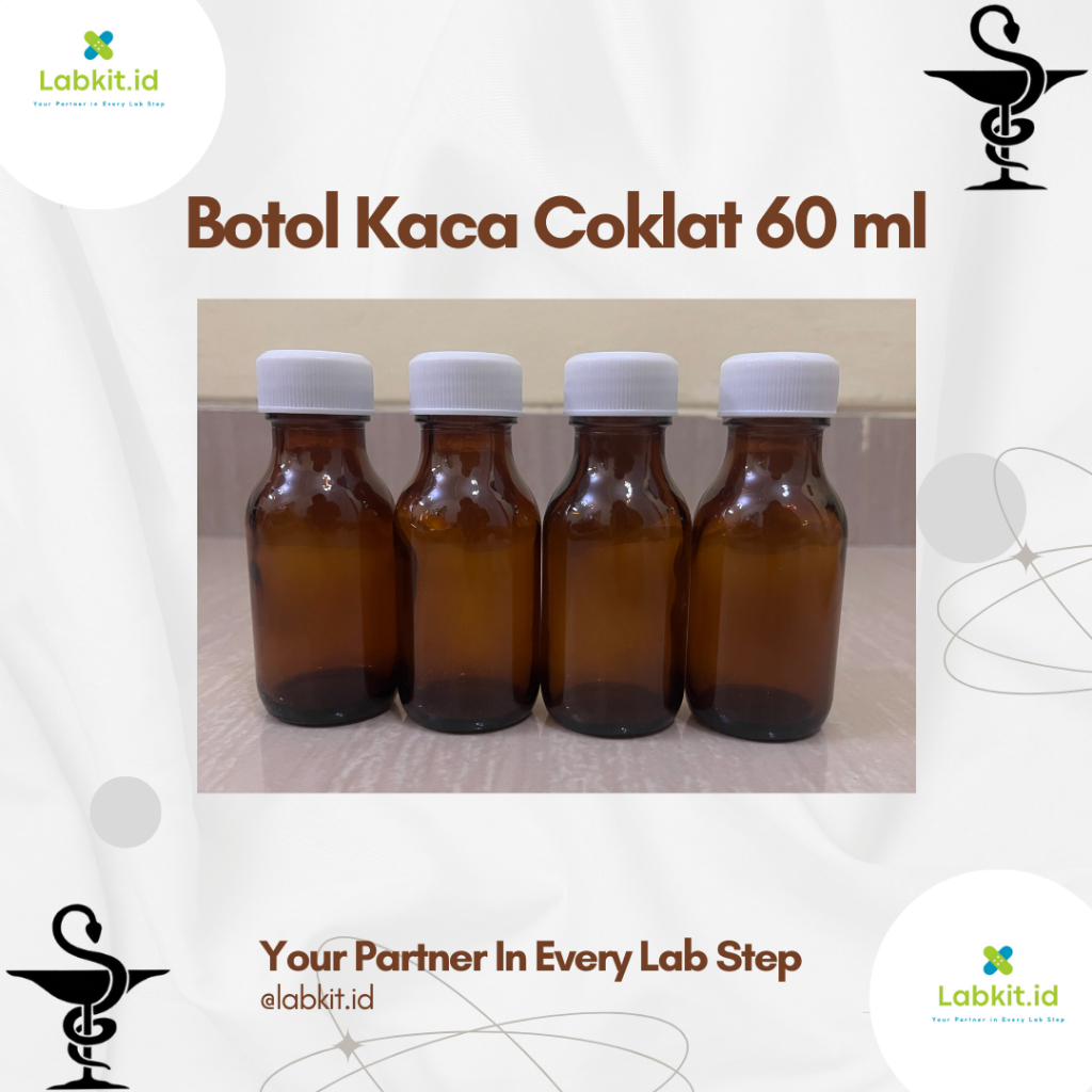 Botol Coklat 60ml / Botol Coklat 100ml / Botol kaca 60 ml/ Botol Kaca 100 ml / Beling / Amber