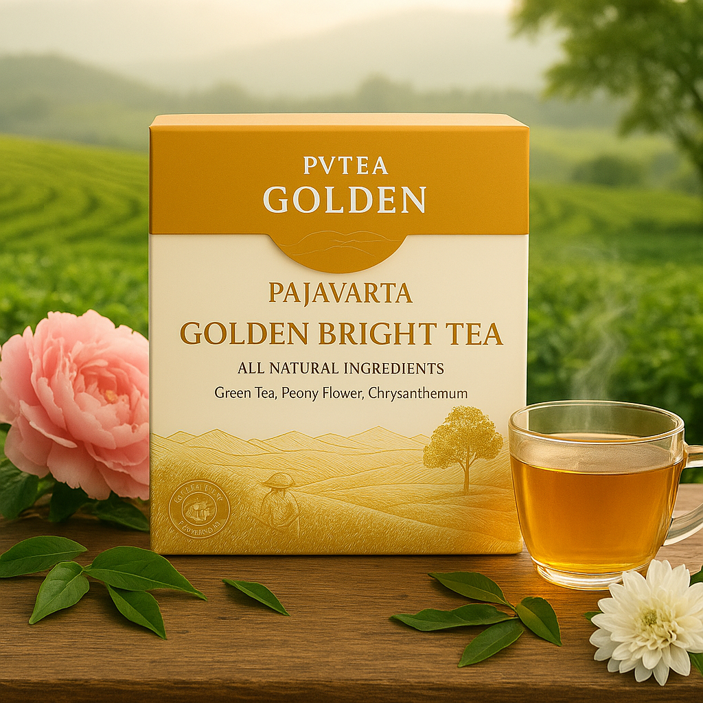

PVTEA Golden Bright Tea – Green Tea, Peony & Chrysanthemum untuk Kulit Sehat, Anti-Aging & Awet Muda