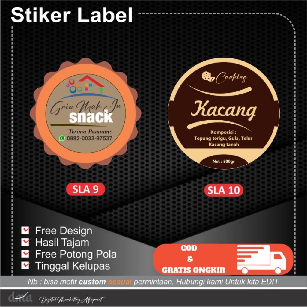 

label setiker vynil glossy (free desain)