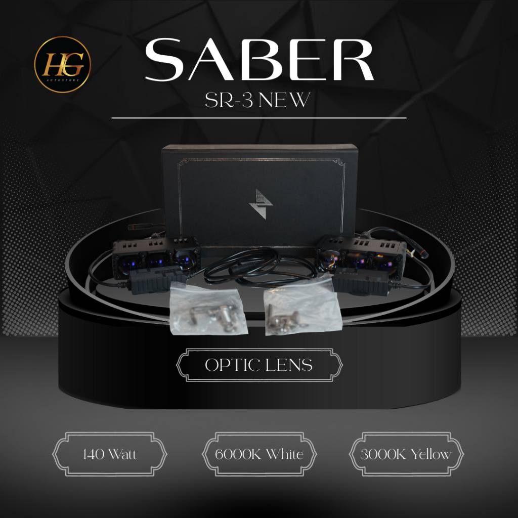SABER SR-3 V3 NEW - Mini Projie 3 Mata 70Watt - LED Projector - 100%ORIGINAL