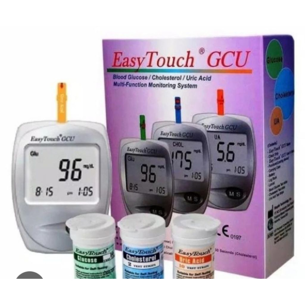 easy touch Gcu 3in1 Alat test strip easy touch Gcu asam urat gula darah kolesterol