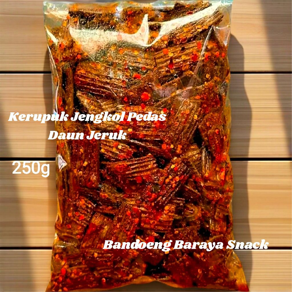

Kerupuk Jengkol Seblak Pedas Daun Jeruk 250g