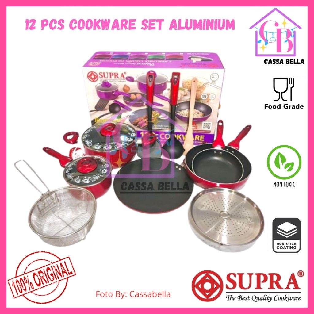 Panci Set Supra 12pcs / Panci Cookware Set Aluminium 12pcs