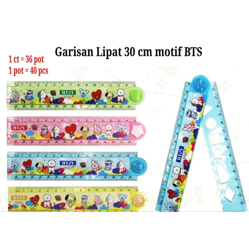 

Penggaris Lipat Garisan Lipat 30cm Motif Disney BT*