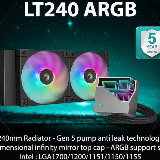 Deepcool LT240 ARGB 240mm High-Performance AIO CPU Cooler