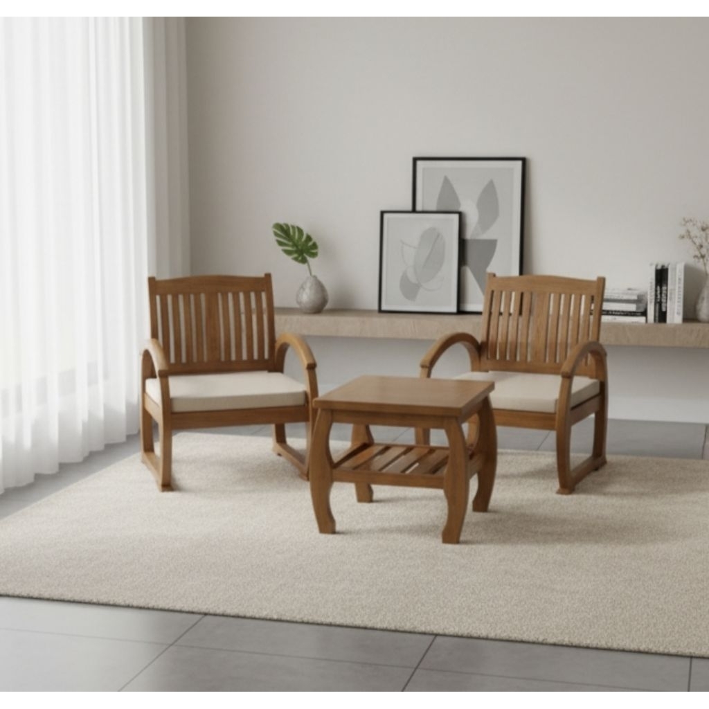 Kursi teras sedan minimalis jati indradewa furniture