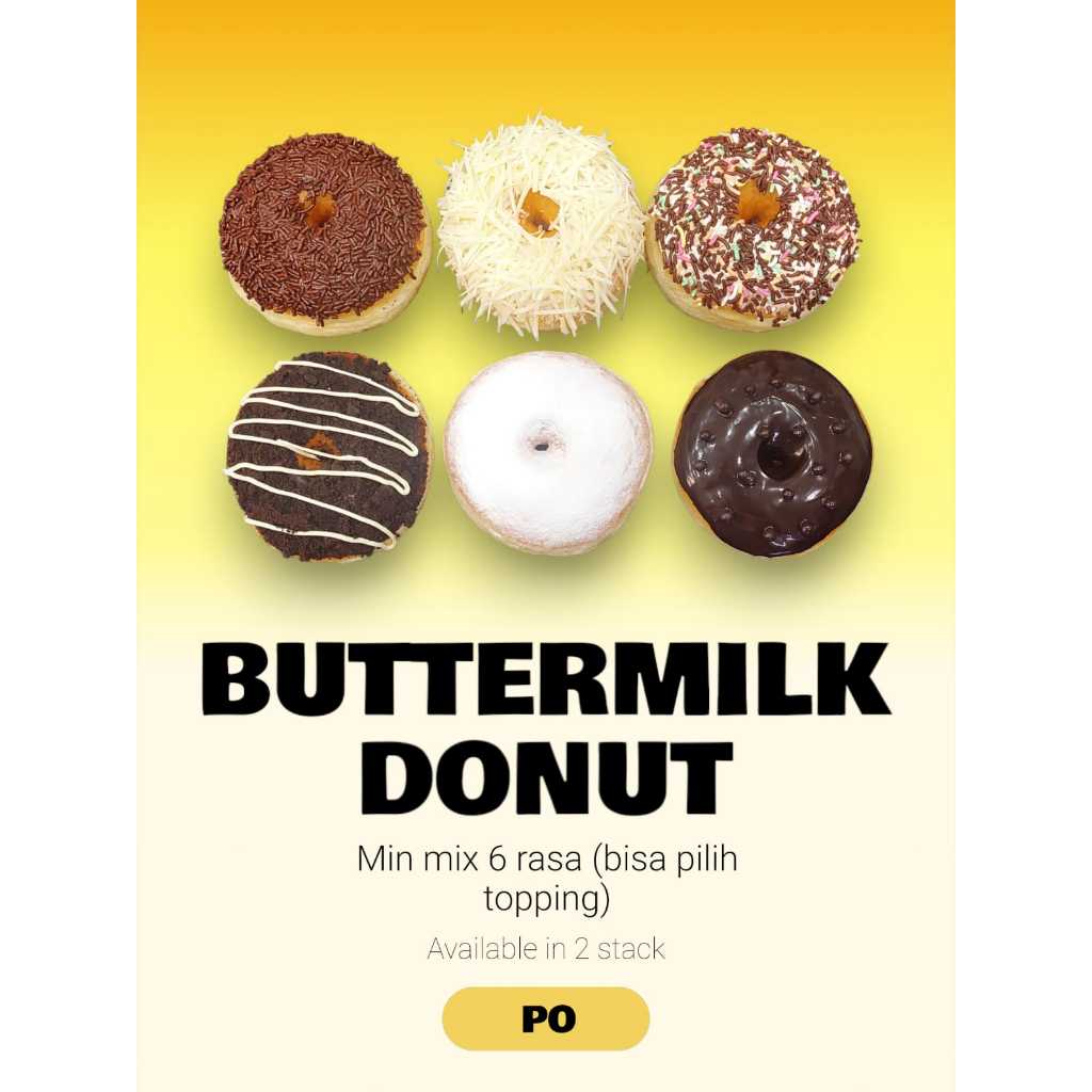 

PO Donut Buttermilk Mix 1 box isi 6 pcs.