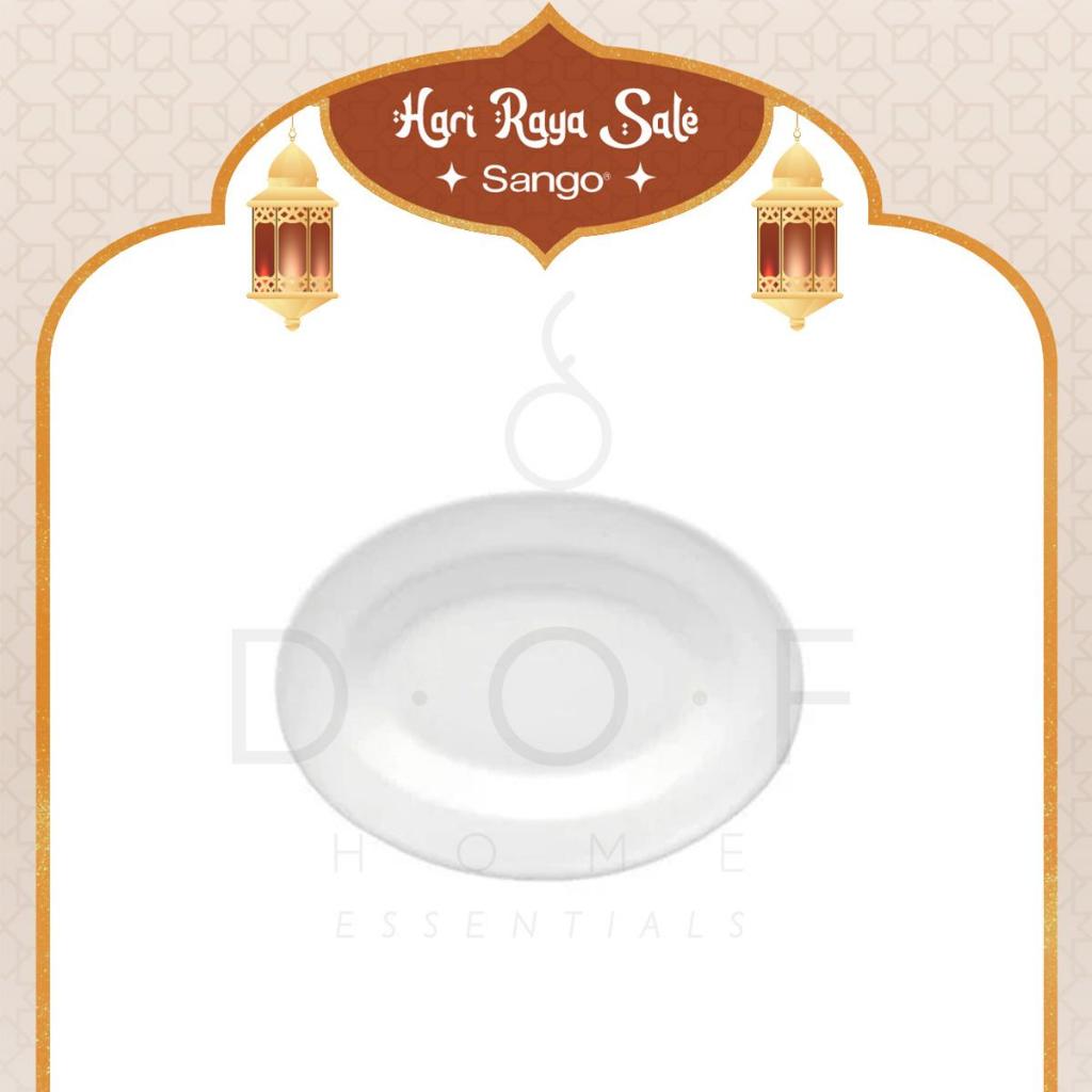 SANGO OVAL DISH 25,6 CM RIMMED PIRING KERAMIK PREMIUM
