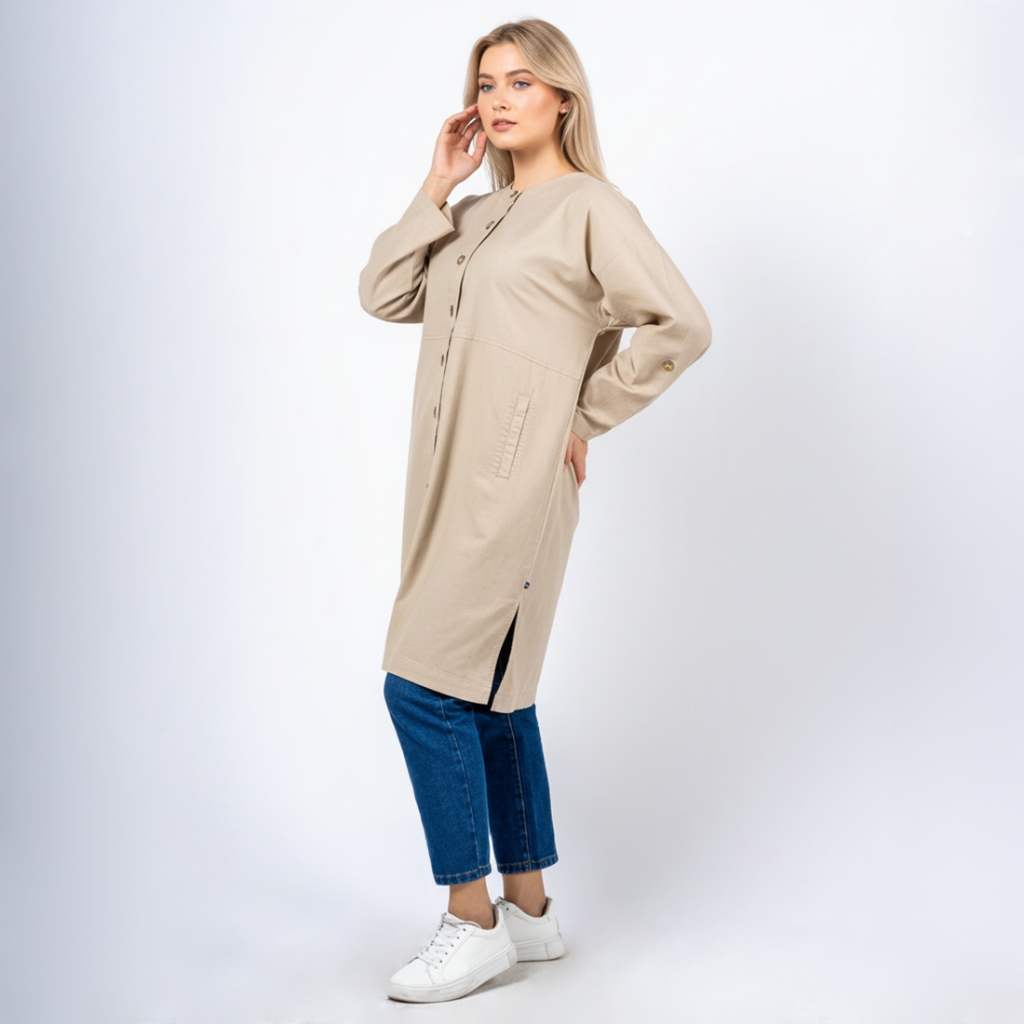 Flamoush Askian Khaki Outer Wanita