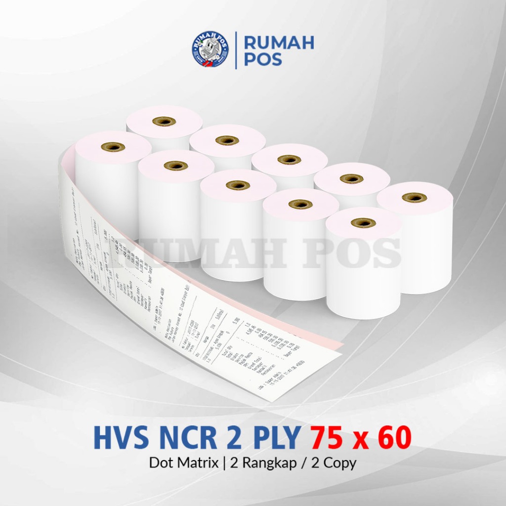 

Kertas Struk Kasir HVS NCR 60 X 75 mm - 2PLY - HVS NCR 2 PLY