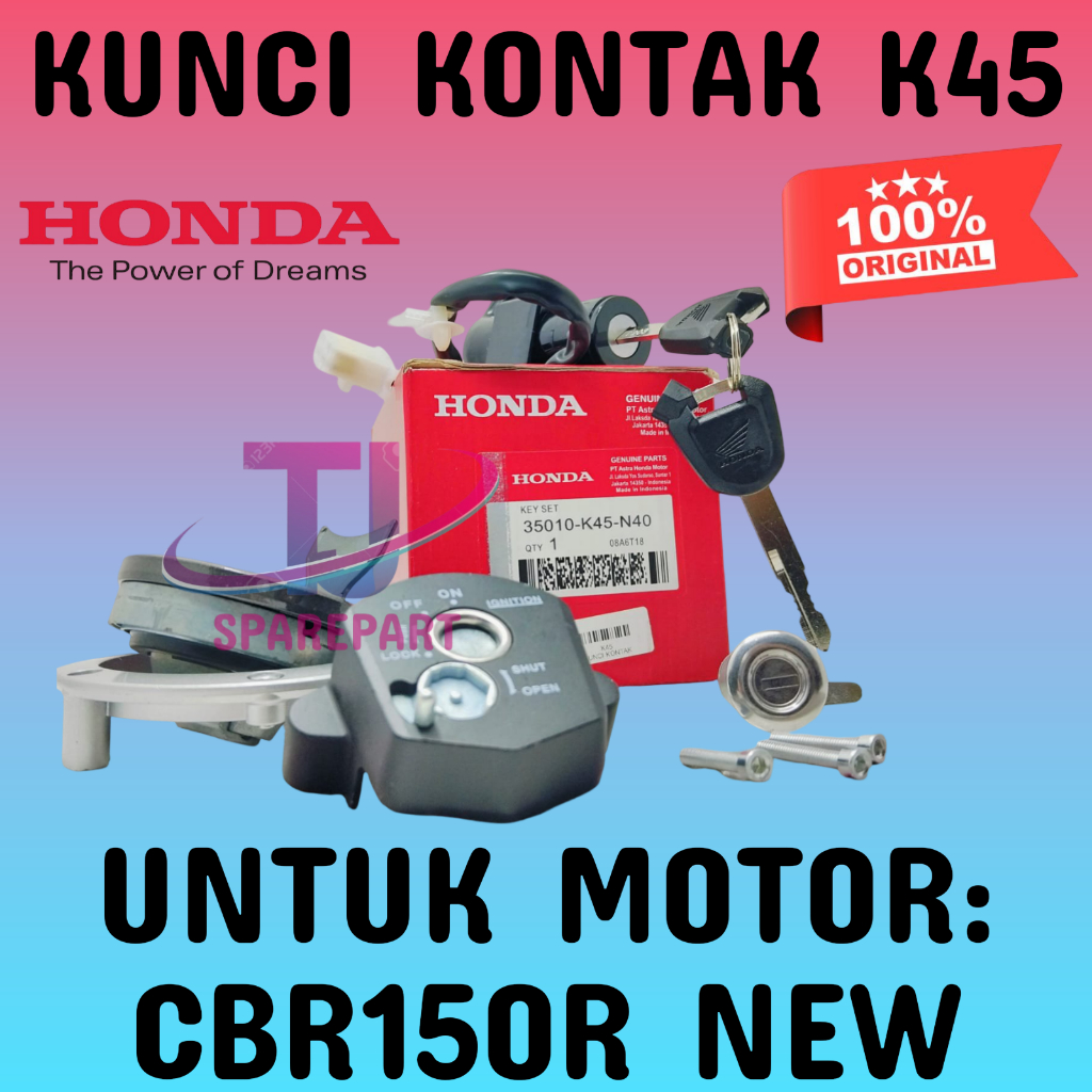 KUNCI KONTAK SET K45 Keyset Asli Original Motor Honda CBR 150 R New , CBR 150R LED Motor CBR 150 R