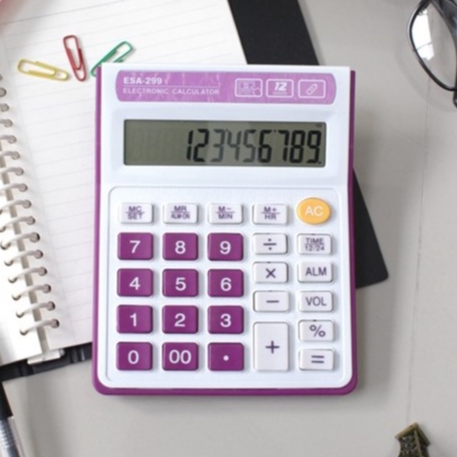 

Kalkulator Bersuara 12 Digits Kalkulator Dagang Ukuran Besar Layar Lebar Free Baterai AA