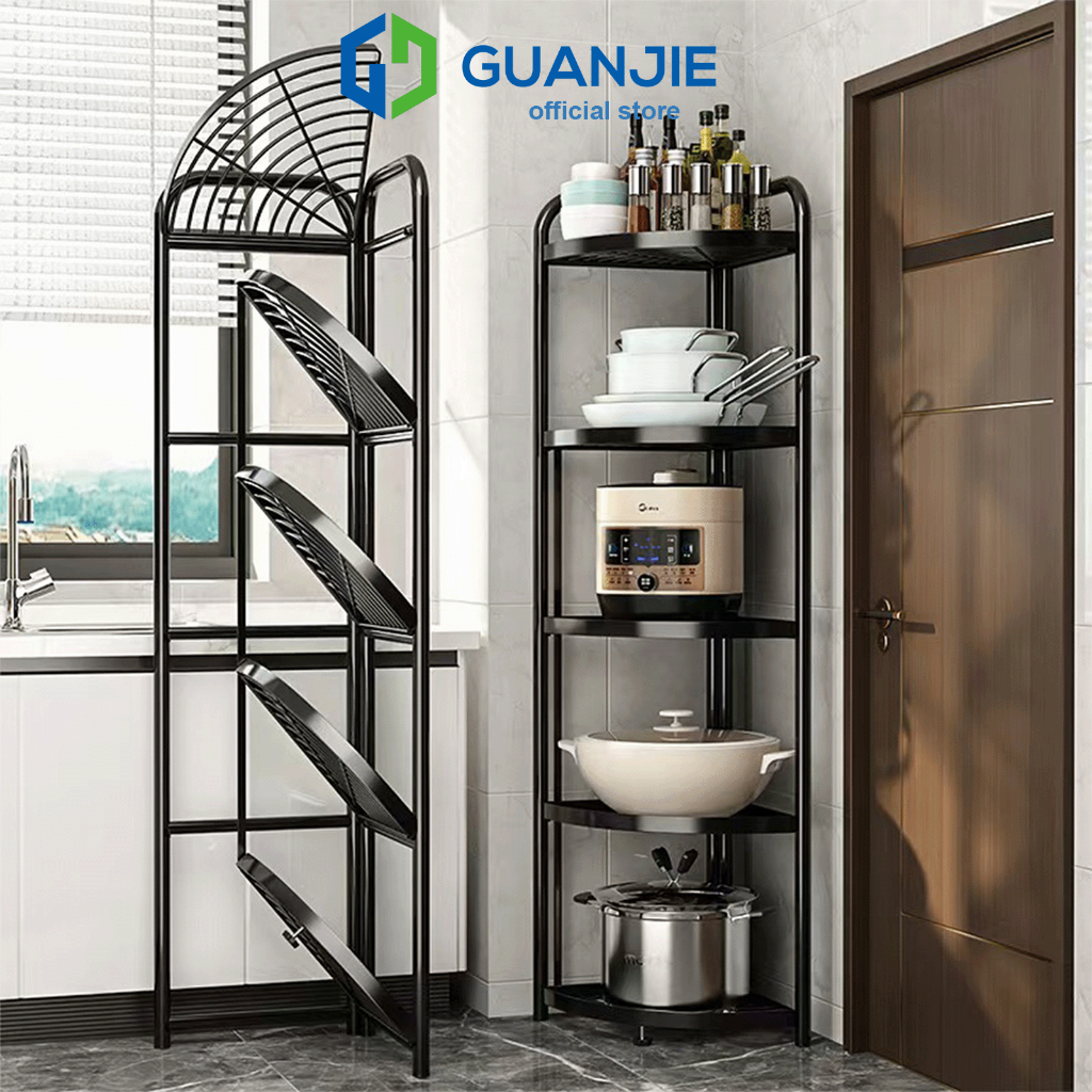 GUANJIE - Rak Troli Dapur 3/4 Tingkat / Rak Sudut Serbaguna / Rak Troli Penyimpanan Dapur HIGH QUALI