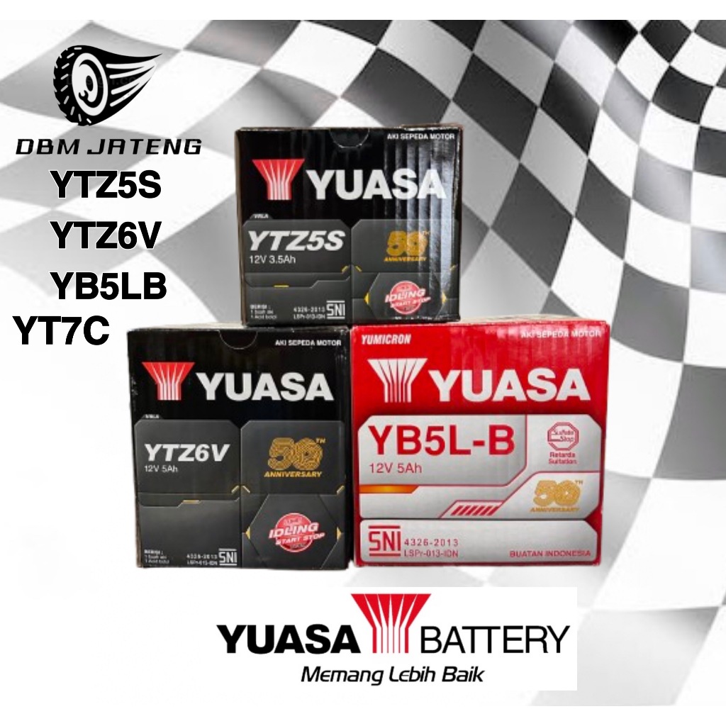 100% ORIGINAL & BARU AKI YUASA ACCU UKURAN TIPE YTZ5S FU GRAND YTZ6V YB5LB YT7C HARGA GROSIR KERING 