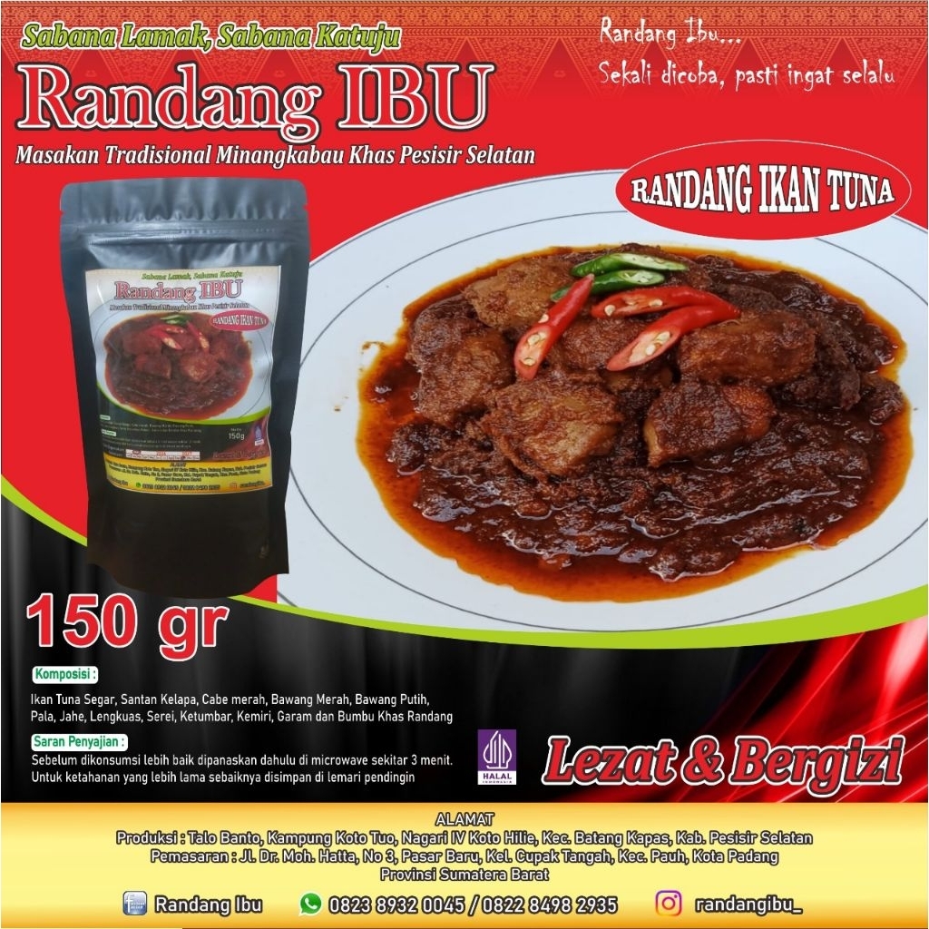 

Rendang Ikan Tuna kemasan 150 gr