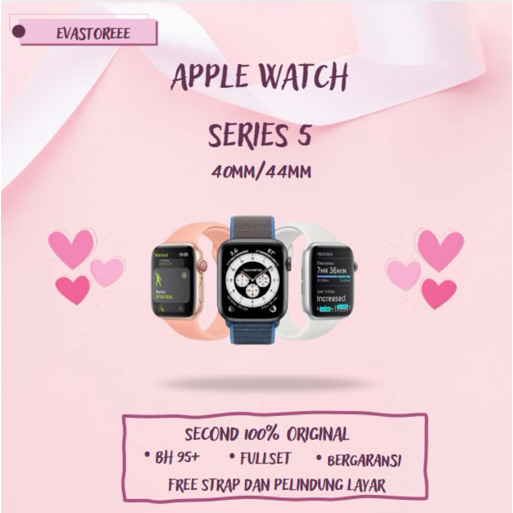 Apple Watch/iWatch Series 5/S5 40MM/44MM Second 100% Original Fullset Bergaransi Ex internasional