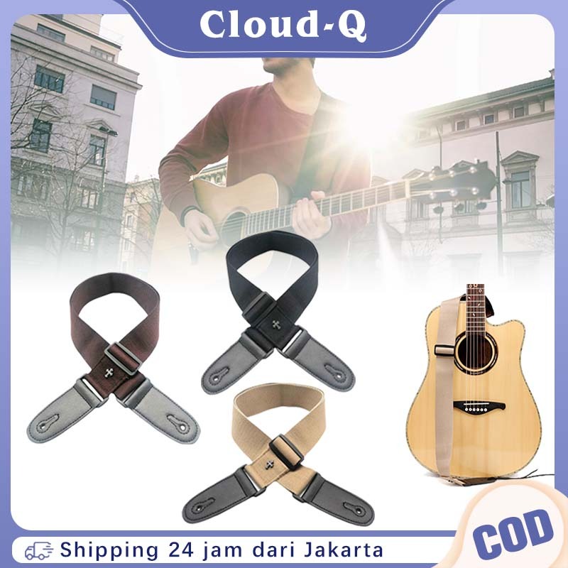 Strap Gitar Elektrik Adjustable / Strap Gitar Polos Bahan PU + Kapas + Kulit / Strap Gitar Bas STRAP