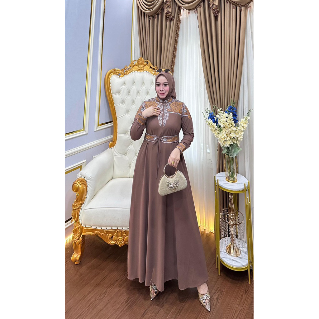 [TERLARIS] Amanda Dress Set Hijab New / Gamis Hijab /Gamis Set Hijab Terbaru