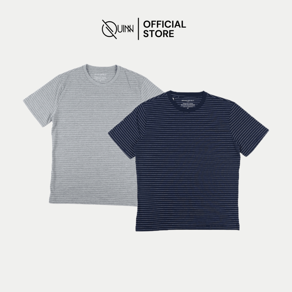 Banana Republic Premium Wash Tshirt Cotton / Kaos Katun Pria Garis