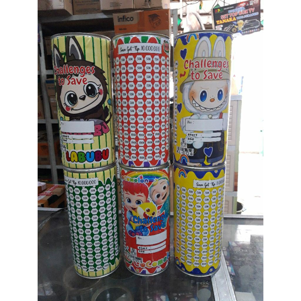 celengan target/celengan kaleng Uk XL