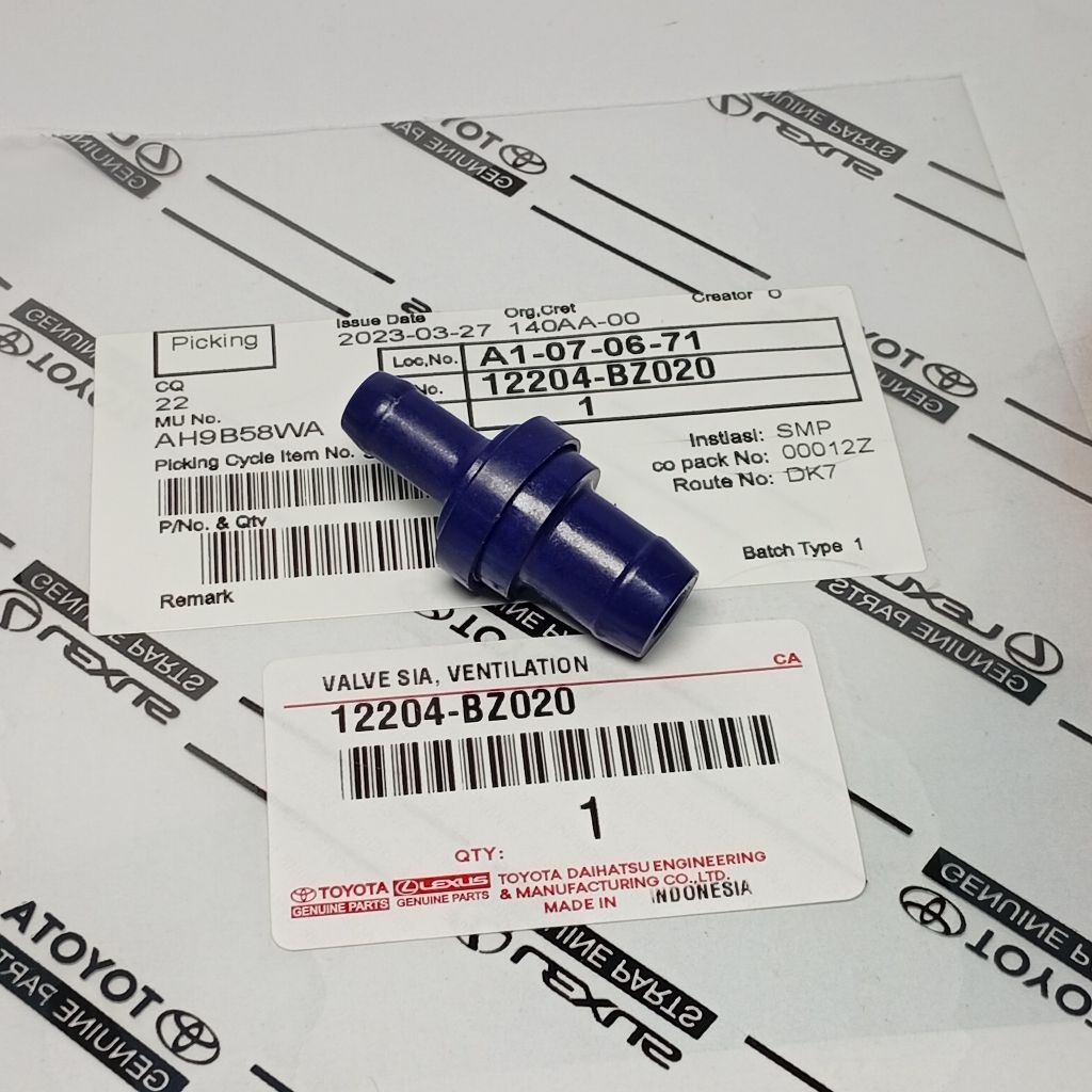 VALVE PCV VALVE VENTILATION AGYA AYLA SIGRA 1.0Cc 12204-BZ020 ORI ASLI