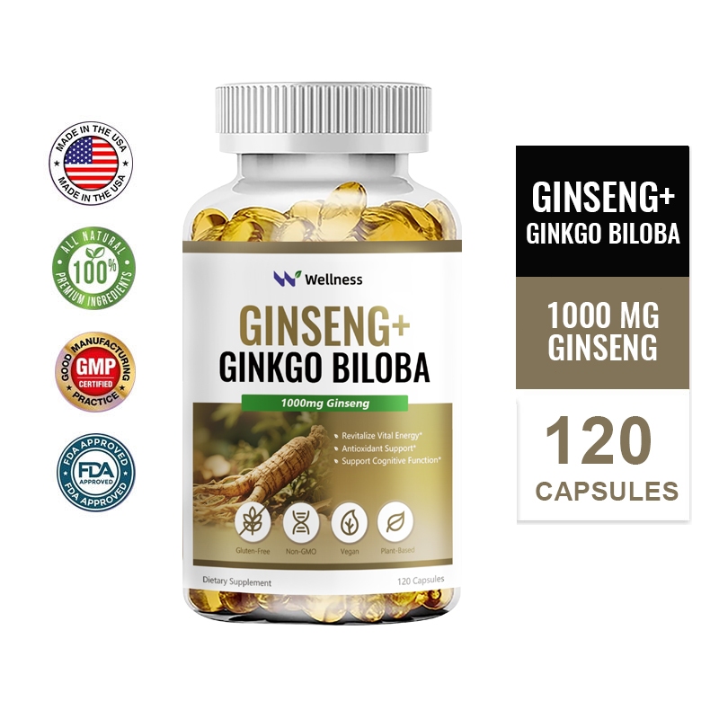 Wellness Ginkgo Biloba Kapsul 200mg, Meningkatkan Sirkulasi Darah dan Meningkatkan Daya Ingat 120 Ka