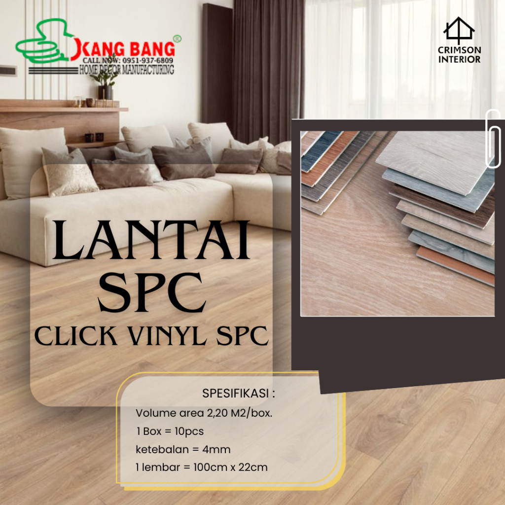 LANTAI  SPC / Click Vinyl SPC / LANTAI VINYL SISTEM KLIK