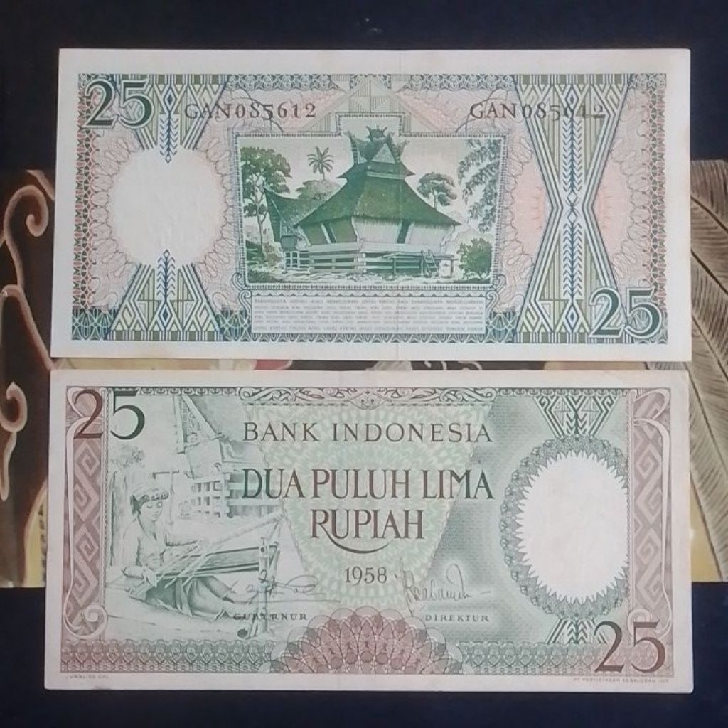 UANG KUNO 25 RUPIAH TAHUN 1958 SERI PEKERJA