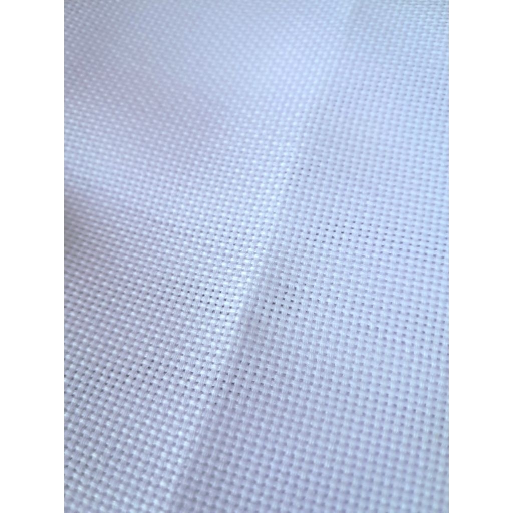 PER METER - KAIN STRIMIN PUTIH KRISTIK CROSS STITCH