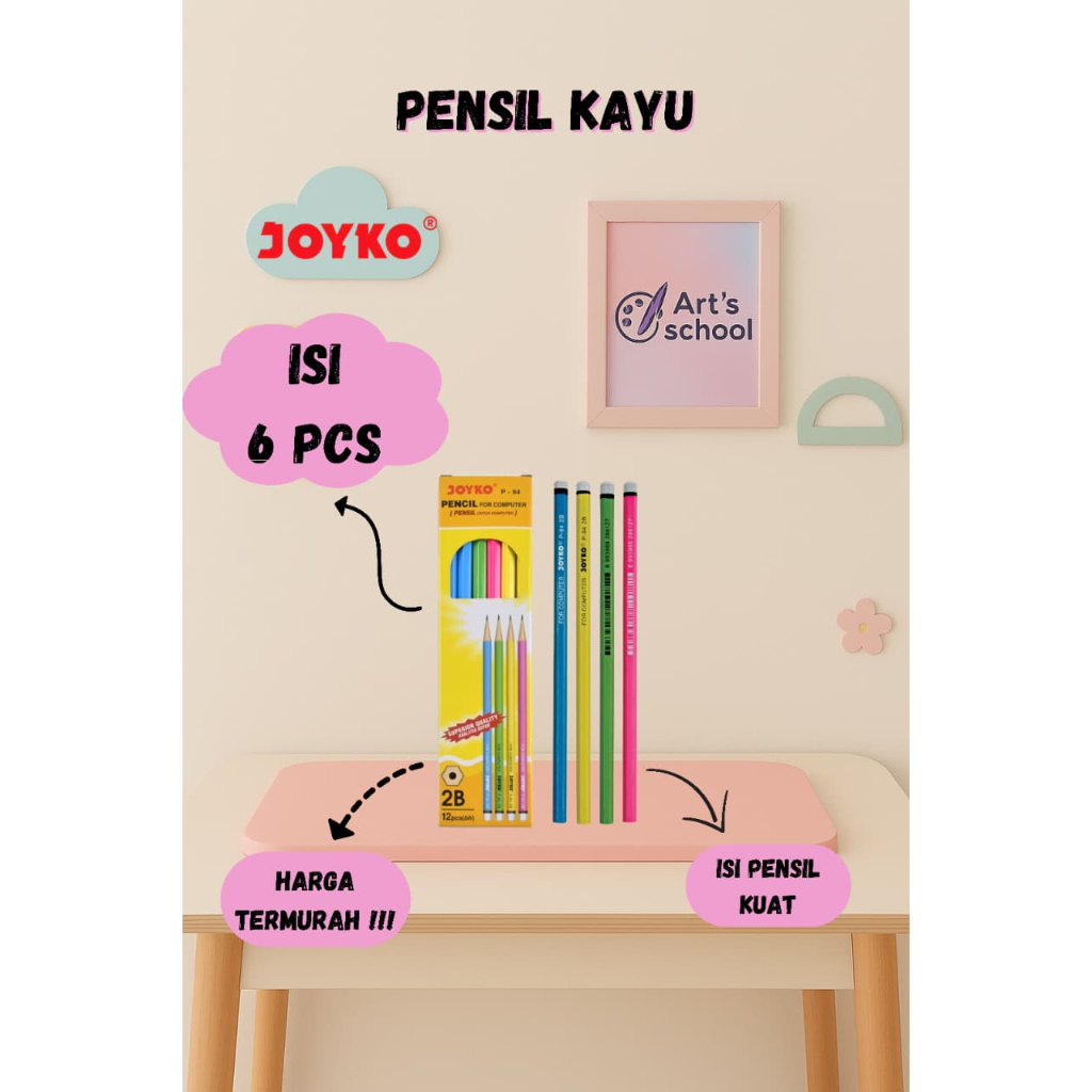 

Pensil Joyko Neon P-94 Isi 6 Pcs For Computer Termurah Sekolah TK/SD/SMP/SMA/SMK Kuliah Souvenir Event Seminar Kantor ATK/Alat tulis Murah Lengkap