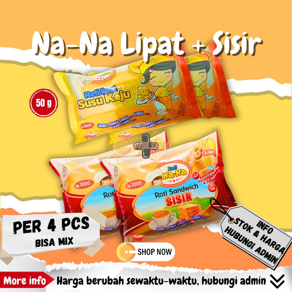 Roti Nana Lipat dan Sisir ecer atau grosir