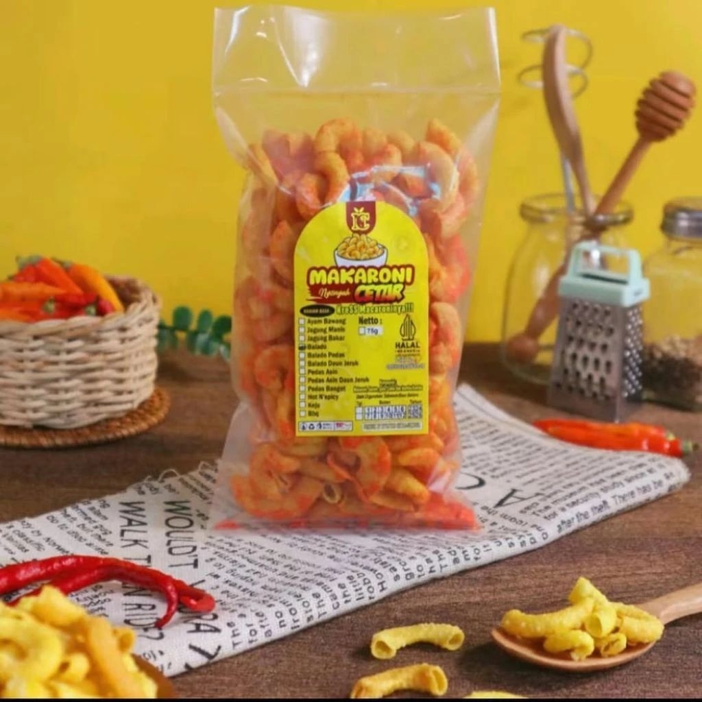 

Makaroni bumbu Kering/Makaroni Cetar/Cemilan Makaroni