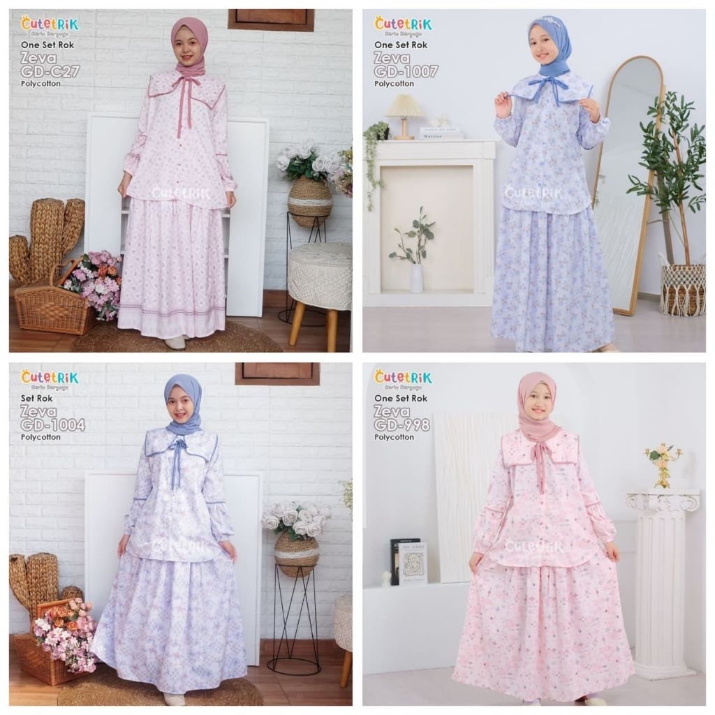 CUTETRIK Setelan Anak dan Remaja Set Rok Zeva, Nura